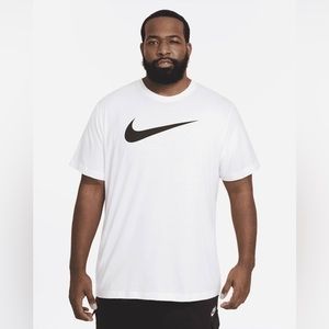 The Nike Tee White with Black Swoosh‎
